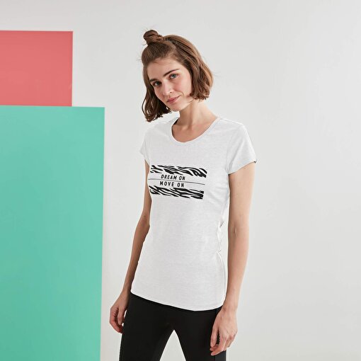 MoonSports Mary Kadın Baskılı  Tshirt,WHITE,M. ürün görseli