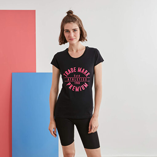 MoonSports Susan Kadın Baskılı  Tshirt,BLACK,S. ürün görseli