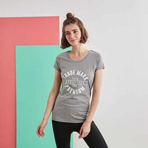 MoonSports Susan Kadın Baskılı  Tshirt,Antrasit,S. ürün görseli