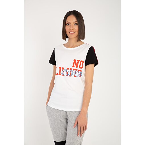 MoonSports Rebeka Kadın No Limits Baskılı Tshirt,ECRU,XL. ürün görseli