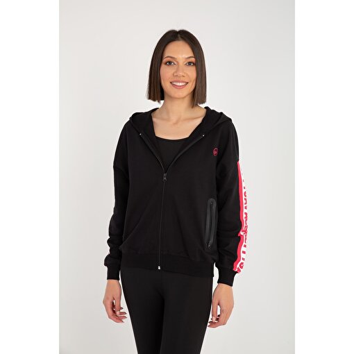 MoonSports Violet Kadın Kapüşonlu  Sweatshirt,SİYAH,S. ürün görseli