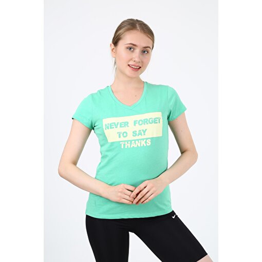 MoonSports Lili Kadın Never Forget Baskılı  Tshirt,JADE CREAM,M. ürün görseli