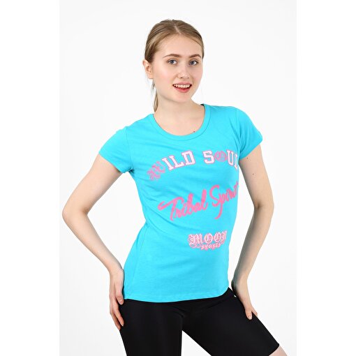 MoonSports Sofia Kadın Baskılı  Tshirt,TURKUAZ,XS. ürün görseli