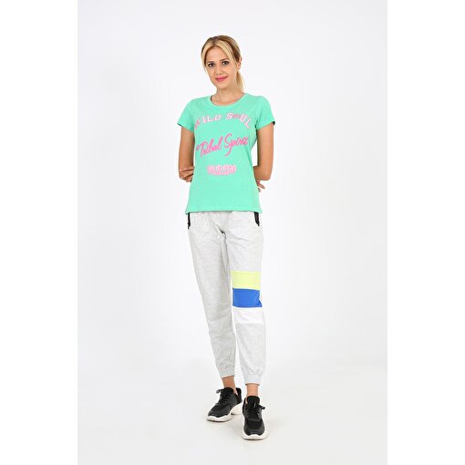 MoonSports Sofia Kadın Baskılı  Tshirt,JADE CREAM,XS. ürün görseli