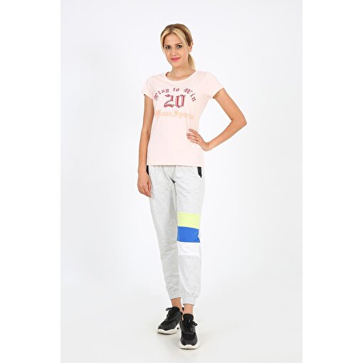MoonSports Alisa Kadın 20 Baskılı  Tshirt,PEMBE,XS. ürün görseli