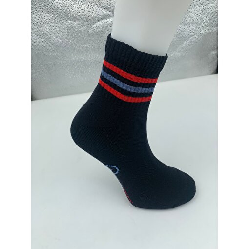 MoonSports Çizgili Kısa  Çorap,SİYAH,40-45. ürün görseli