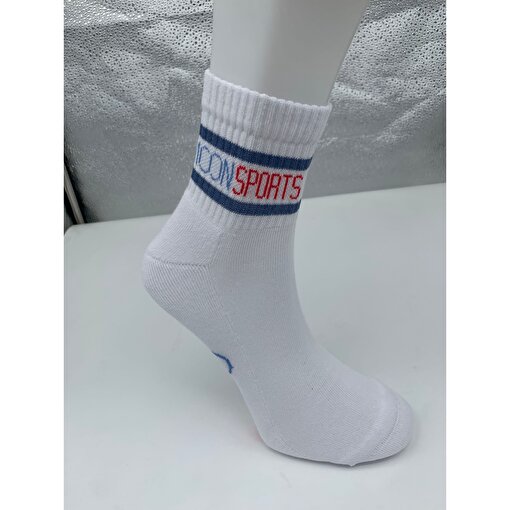 MoonSports Logolu Kısa  Çorap,BEYAZ,40-45. ürün görseli