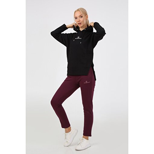 MoonSports Rose Kadın Kapüşonlu  Sweatshirt,SİYAH,L. ürün görseli