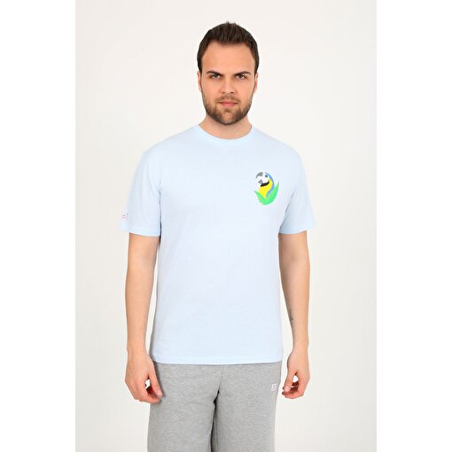 MoonSports Moonsports Erkek Papagan Baskılı Tshirt,Mavi,L. ürün görseli