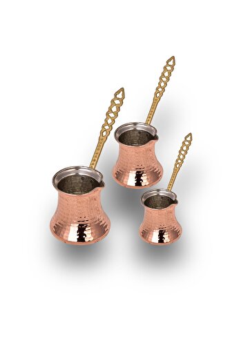 Cobper Premium Collection Köz Bakır Cezve 3'lü Küçük Takım. ürün görseli
