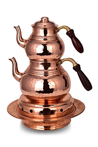 Cobper Premium Collection Teatime Isıtıcılı Kalın Bakır Çaydanlık Orta Boy. ürün görseli