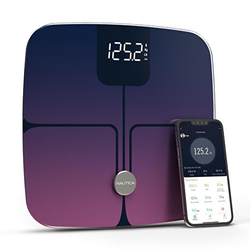 Nautica Gradient Collection Plus Vücut Analizli Akıllı Bluetooth Tartı Baskül Navy Mor. ürün görseli