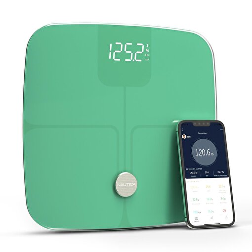 Nautica Classic Collection Plus Vücut Analizli Akıllı Bluetooth Tartı Baskül Yeşil. ürün görseli