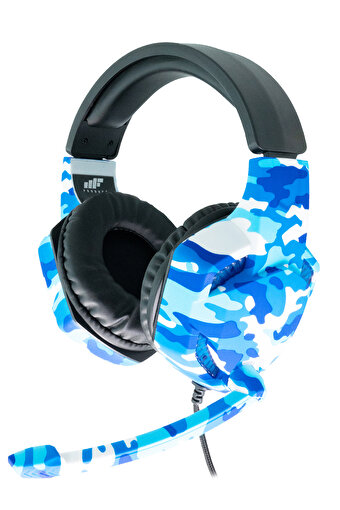 MF Product Strike 0540 Kablolu Kulaküstü Kamuflajlı Oyuncu Kulaklığı Mavi. ürün görseli