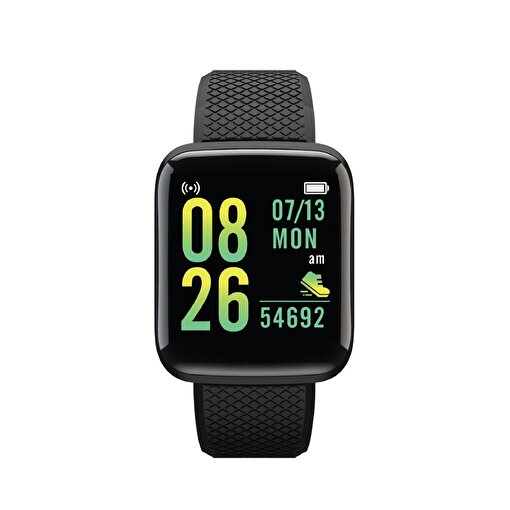 MF Product MF0812 Adım Sayar Nabız Ölçer Müzik Kontrol Spor Mod Bluetooth Akıllı Saat Bileklik Siyah. ürün görseli