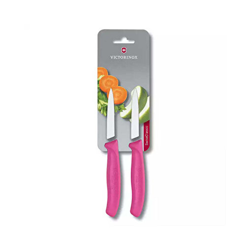 Victorinox 6.7606.L115B 8cm Pembe 2li Düz Soyma Bıçağı, Blisterli Paket. ürün görseli