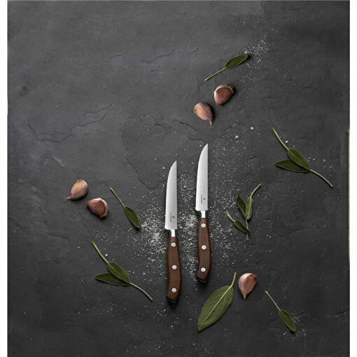 Victorinox 7.7240.2W 12cm Gül Ağacı 2li Tırtıklı Dövme Çelik Biftek Bıçağı, Hediye Kutulu. ürün görseli