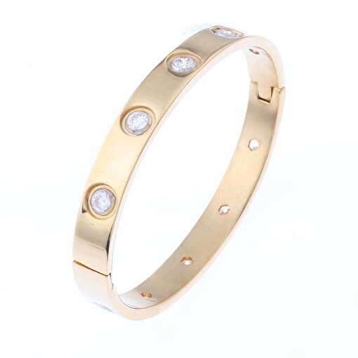 Picture of Welch Women's Welch Stone Detailed Gold Women's Stainless Steel Bracelet