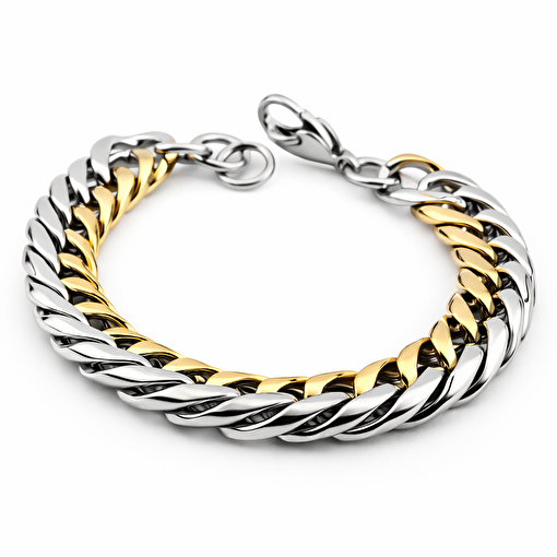 Picture of Welch Women's Welch Gold White Chain Unisex Stainless Steel Bracelet