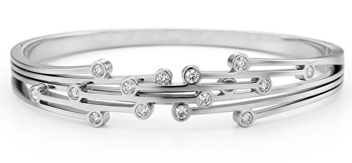 Picture of Welch Steel Welch Stone Detailed Stainless Steel Bracelet