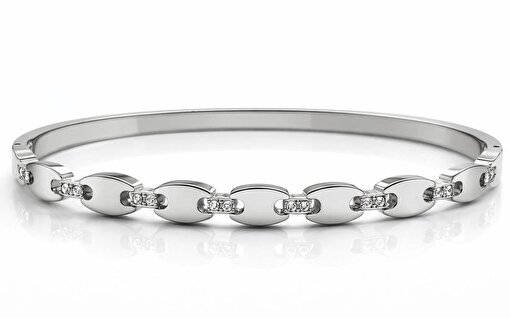 Picture of Welch Steel Welch Stainless Steel Stone Detailed Bracelet