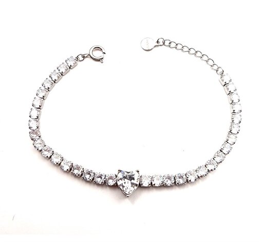 Picture of Welch Steel Welch Stainless Steel Heart Tennis Bracelet