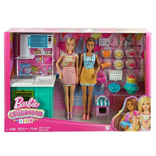 Barbie Brooklyn ve Malibu Pasta Yapıyor HJY94 Oyun Seti. ürün görseli