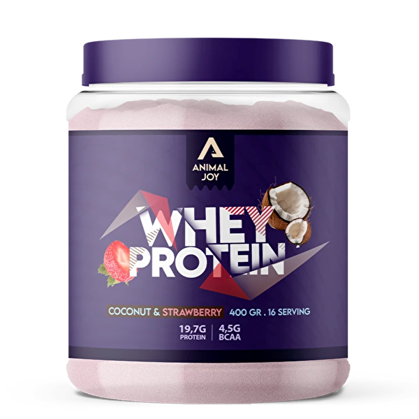 Picture of Animal Joy Whey Protein Strawberry-Coconut Flavoured 400 Gr / 16 Serving
