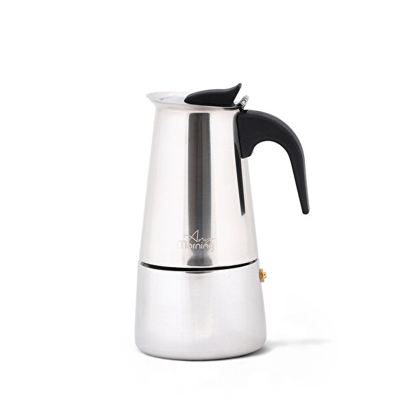 Any Morning Çelik Moka Pot, 200 ml, İndüksiyon, 4 Kişilik, Espresso Kahve Makinesi, FE001-4 . ürün görseli