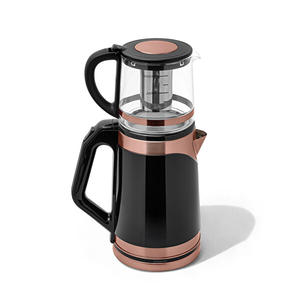 Any Morning 1 L Cam Demlikli 2 L Çelik Su Isıtıcılı Çay Makinesi DE23203SX. ürün görseli