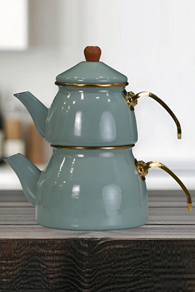 Picture of PR Home Soft Green Gold Model Enamel Teapot