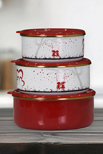 Picture of PR Home Love Enamel 3-Piece Storage Set