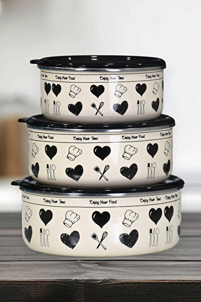 Picture of PR Home Enjoy Black Enamel 3-Piece Storage Set