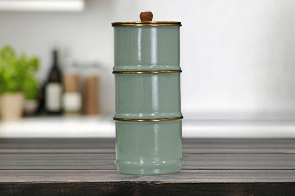 Picture of PR Home Soft Green Enamel 2-Tier Spice Jar Set