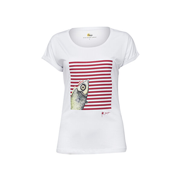 Biggdesign Pistachio Çizgili Kadın T-Shirt. ürün görseli