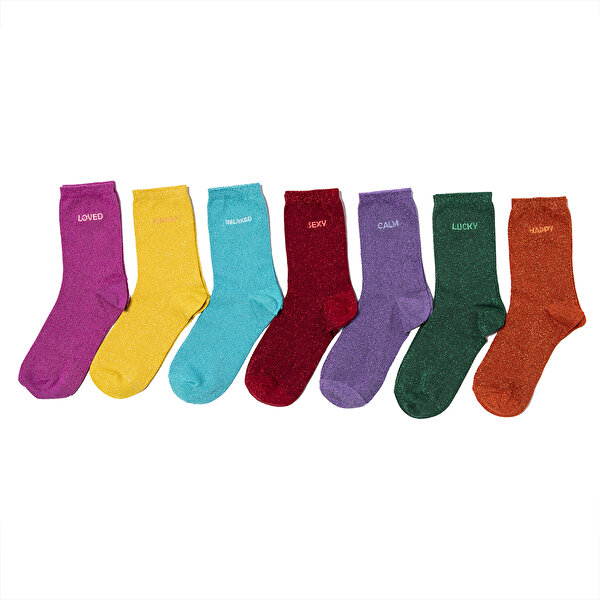 Picture of Biggdesign Moods Up Glitter 7 Pcs Women Socket Socks