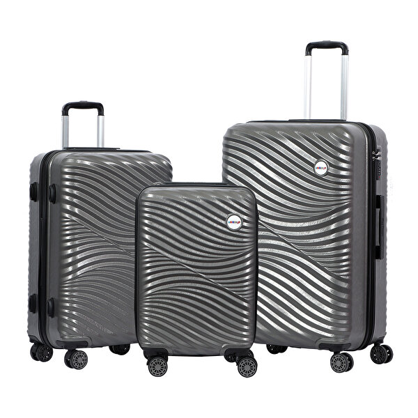 Picture of Biggdesign Moods Up Hard Luggage Sets With Spinner Wheels, Antracite, 3 Pcs.