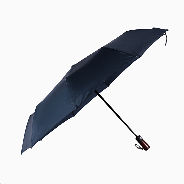 Biggdesign Moods Up Premium Ahşap Saplı Lacivert Otomatik Şemsiye, Rüzgara Dayanıklı, Hızlı Kuruyan. ürün görseli