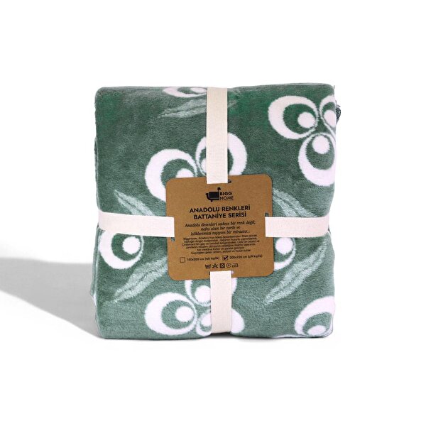 Picture of Bigghome Çintemani Yeşil Çift Kişilik Battaniye 200 x 220 cm