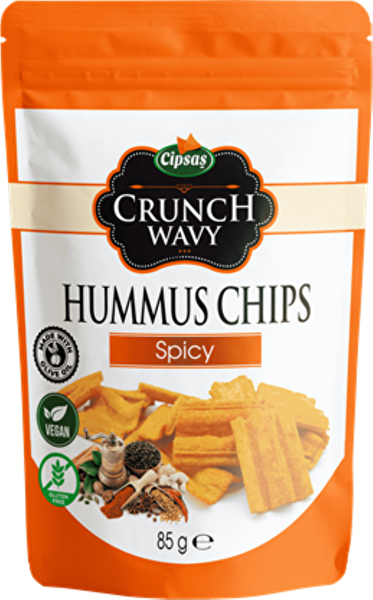 Picture of Cipsaş Crunch Wavy Spicy Flavored Hummus Chips 85 g