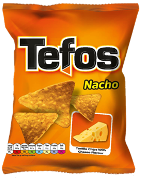 Picture of Tefos Corn Chips with Nacho Flavor 120 g