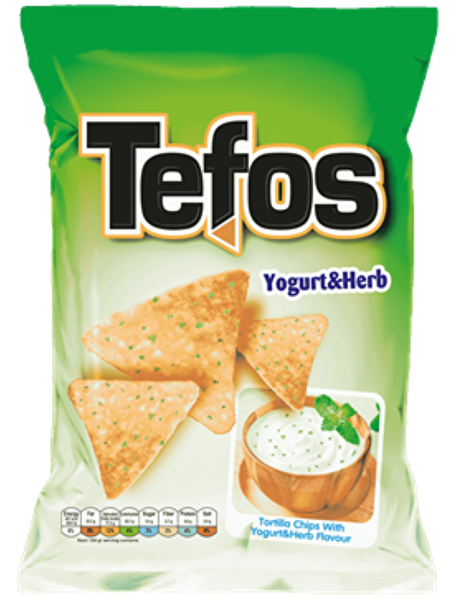 Picture of Tefos Corn Chips with Yoghurt & Herb Flavor 120 g