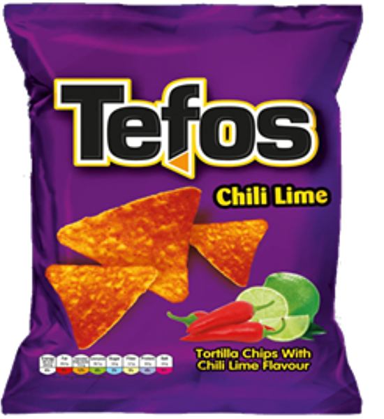 Picture of Tefos Corn Chips with Chili & Lime Flavor 41 g