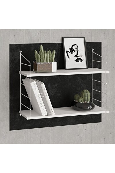 Picture of Decormet Armoni Raf Seti 2 Raflı 200*720 Metal Beyaz+Ahşap 