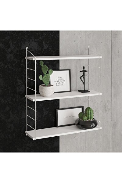 Picture of Decormet Armoni Raf Seti 3 Raflı 200*720 Metal Beyaz+Ahşap 