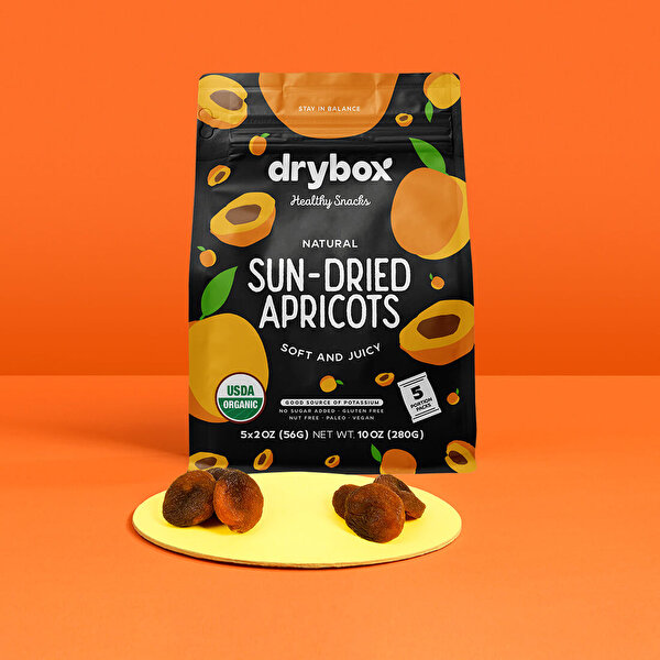 Picture of Drybox Sun dry apricot - ﬂat bottom (5x56=280gr) 10OZ