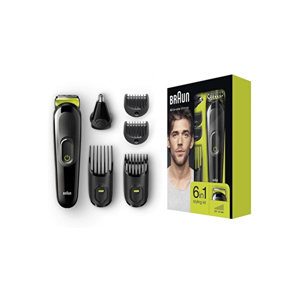 Biggrewards MEA|Braun MGK 3220,6-in-1 Rechargeable Beard Trimmer, Hair  Clipper, Ear and Nose Trimmer
