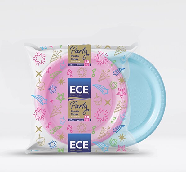 Picture of Ece Plastıc Party Luxury Plate Blue 22cm 10pcs (36)