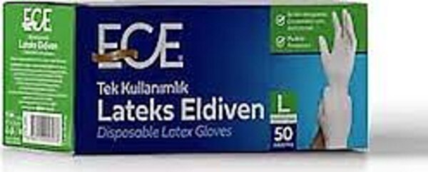 Picture of Ece Dısposable Latex Gloves (L) Large 50pcs (12)