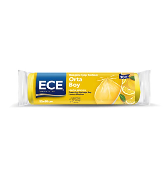 Picture of Ece Drawstıng Garbage Bag Lemon Medıum 55x60cm 10pcs (25)